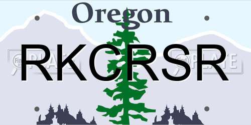 RKCRSR Oregon License Plate