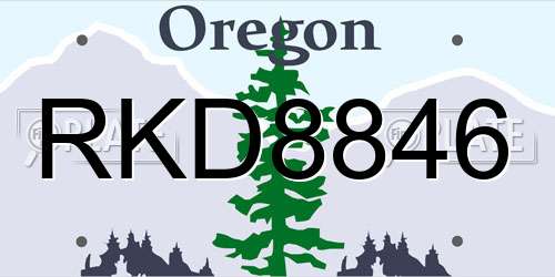 RKD8846 Oregon License Plate