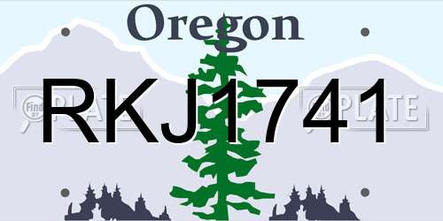 RKJ1741 Oregon License Plate
