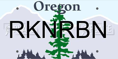 RKNRBN Oregon License Plate
