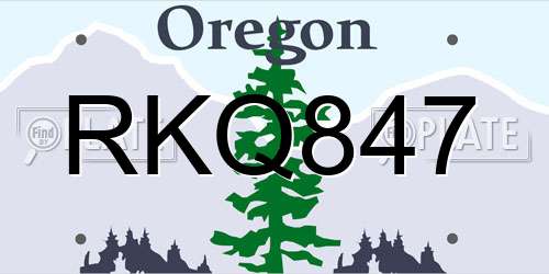 RKQ847 Oregon License Plate