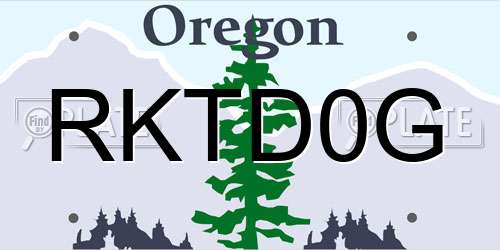 RKTD0G Oregon License Plate