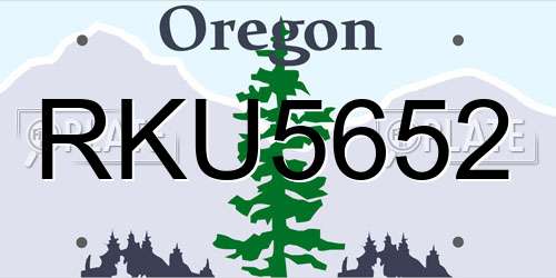 RKU5652 Oregon License Plate