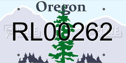 RL00262 Oregon License Plate