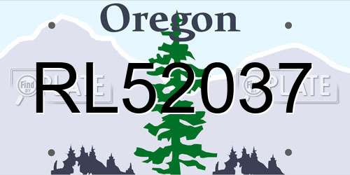 RL52037 Oregon License Plate