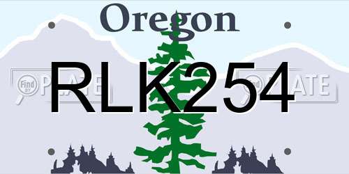 RLK254 Oregon License Plate