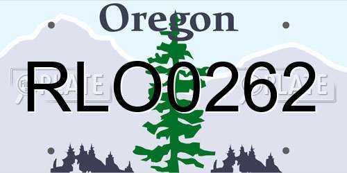 RLO0262 Oregon License Plate