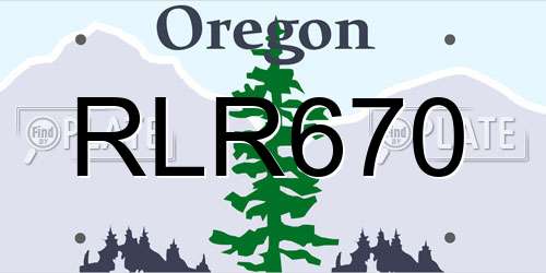RLR670 Oregon License Plate