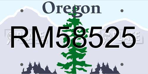 RM58525 Oregon License Plate