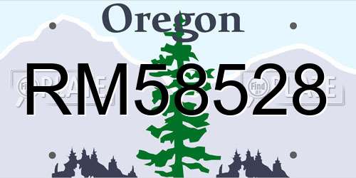RM58528 Oregon License Plate