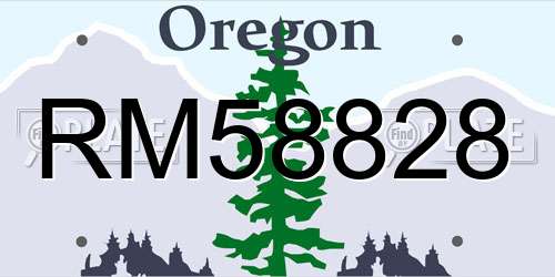 RM58828 Oregon License Plate