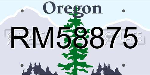 RM58875 Oregon License Plate
