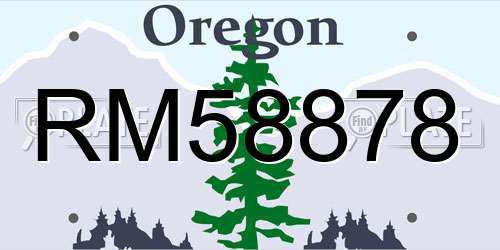 RM58878 Oregon License Plate