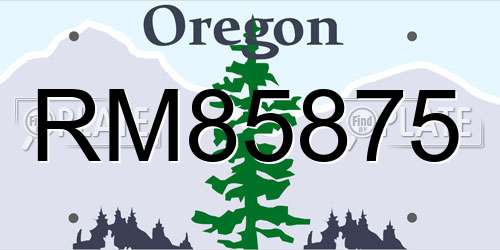 RM85875 Oregon License Plate