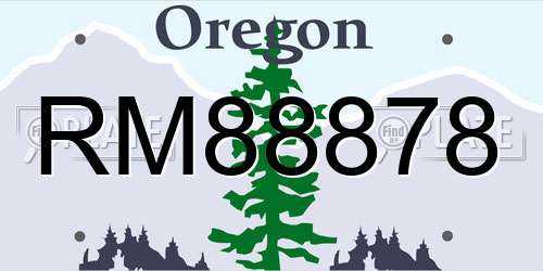 RM88878 Oregon License Plate