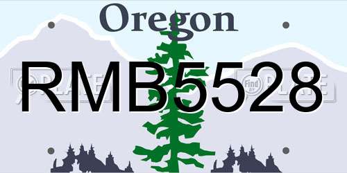 RMB5528 Oregon License Plate