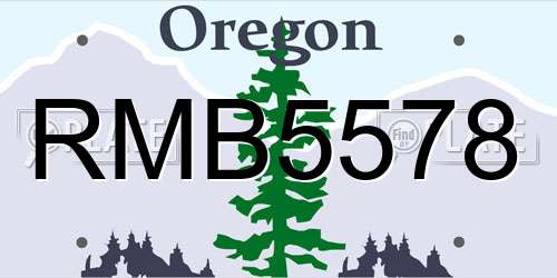 RMB5578 Oregon License Plate
