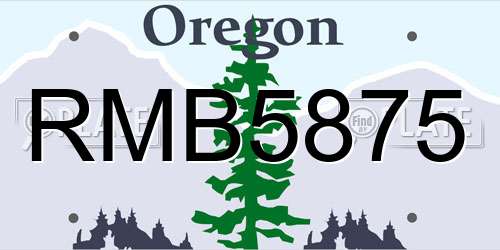 RMB5875 Oregon License Plate