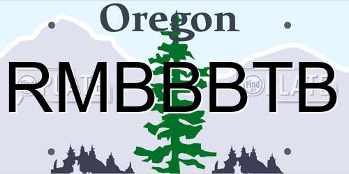 RMBBBTB Oregon License Plate