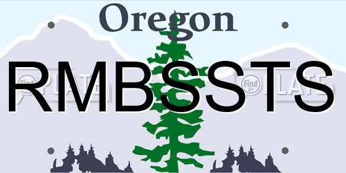 RMBSSTS Oregon License Plate