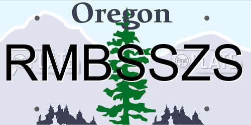 RMBSSZS Oregon License Plate