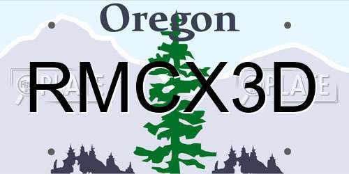 RMCX3D Oregon License Plate