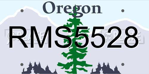 RMS5528 Oregon License Plate