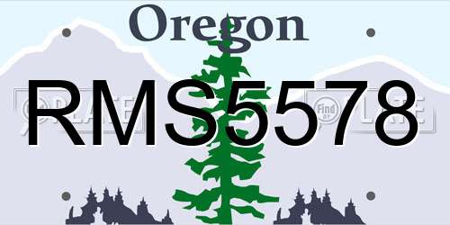 RMS5578 Oregon License Plate