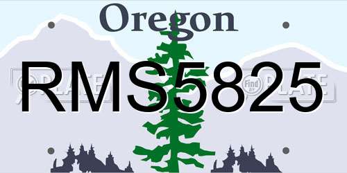 RMS5825 Oregon License Plate