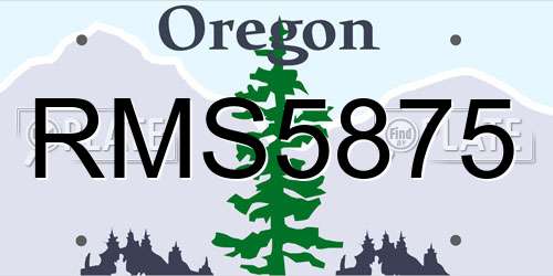 RMS5875 Oregon License Plate