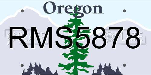 RMS5878 Oregon License Plate