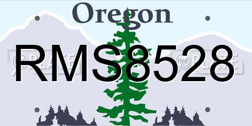RMS8528 Oregon License Plate