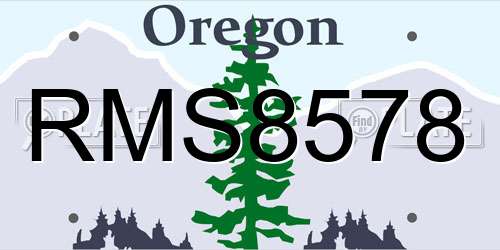 RMS8578 Oregon License Plate