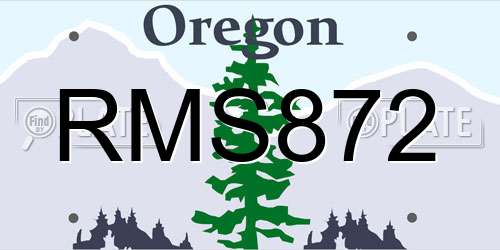 RMS872 Oregon License Plate