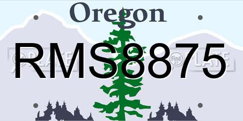 RMS8875 Oregon License Plate