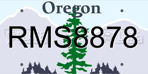 RMS8878 Oregon License Plate
