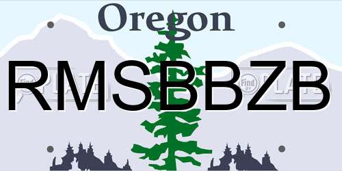 RMSBBZB Oregon License Plate