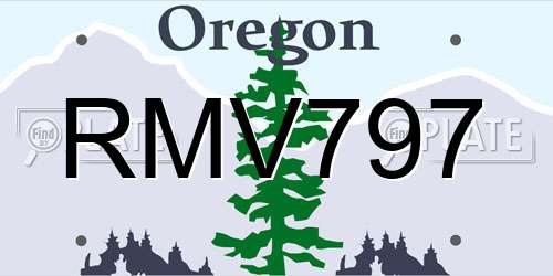 RMV797 Oregon License Plate