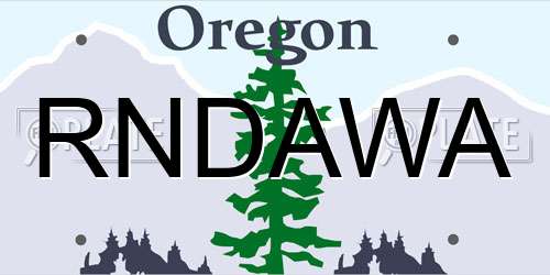 RNDAWA Oregon License Plate