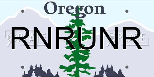 RNRUNR Oregon License Plate