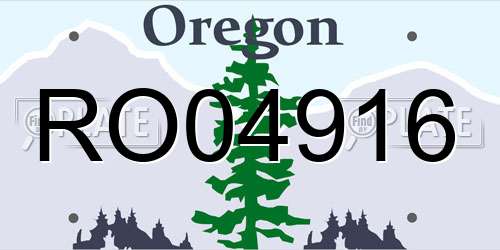 RO04916 Oregon License Plate