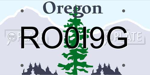 RO0I9G Oregon License Plate
