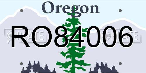 RO84006 Oregon License Plate