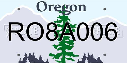 RO8A006 Oregon License Plate