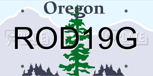 ROD19G Oregon License Plate
