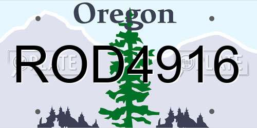 ROD4916 Oregon License Plate