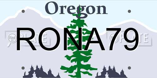 RONA79 Oregon License Plate
