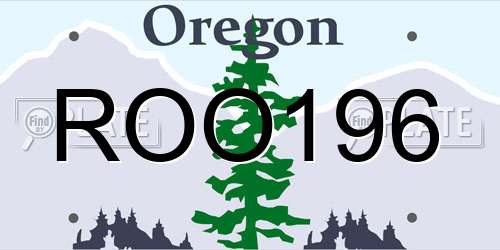 ROO196 Oregon License Plate