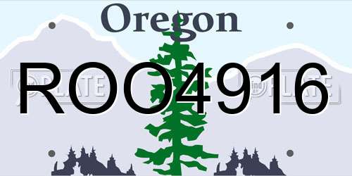 ROO4916 Oregon License Plate