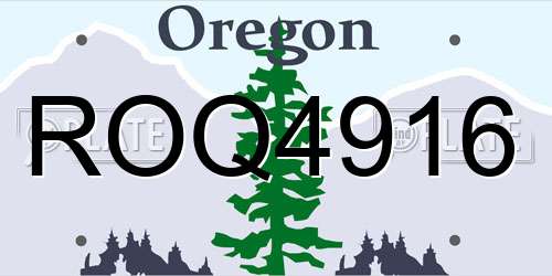 ROQ4916 Oregon License Plate